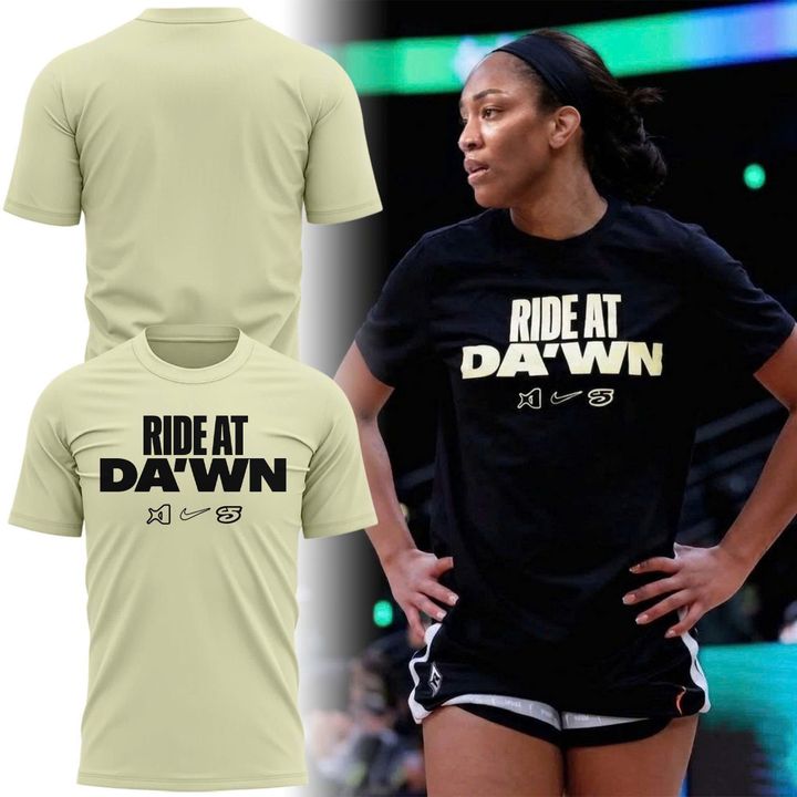 Limited Edition 2026 Las Vegas Aces A'ja's "Ride at Da'wn" Yellow T-Shirt