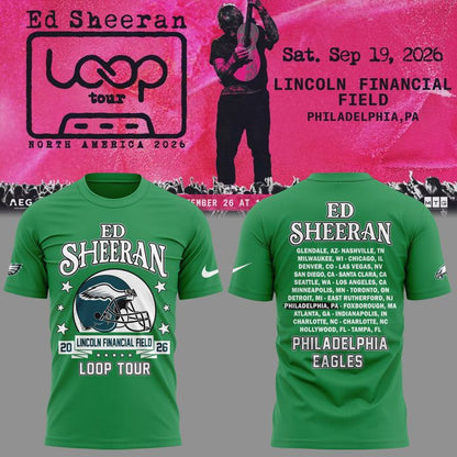 Ed Sheeran - Loop Tour 2026 x Philadelphia Eagles Mascots T-Shirt