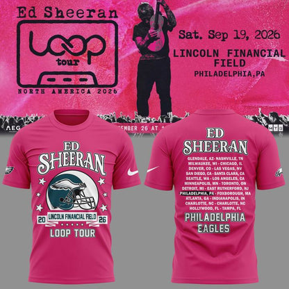 Ed Sheeran - Loop Tour 2026 x Philadelphia Eagles Mascots T-Shirt