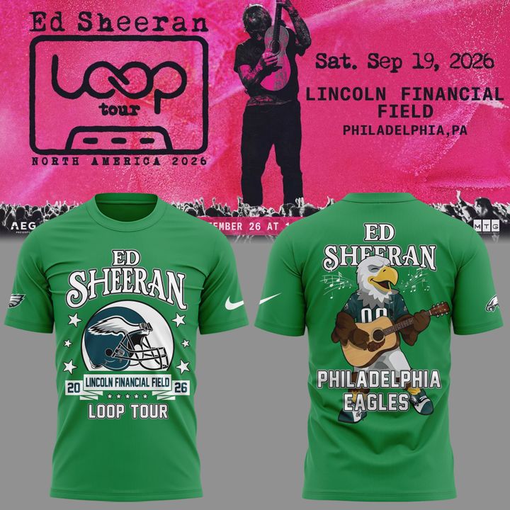 Ed Sheeran - Loop Tour 2026 x Philadelphia Eagles Mascots T-Shirt