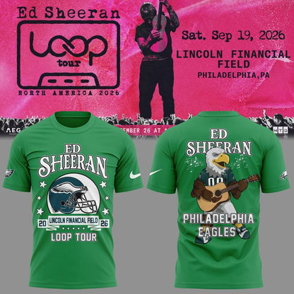 Ed Sheeran - Loop Tour 2026 x Philadelphia Eagles Mascots T-Shirt