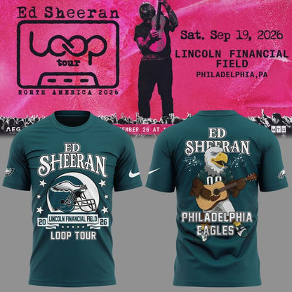 Ed Sheeran - Loop Tour 2026 x Philadelphia Eagles Mascots T-Shirt