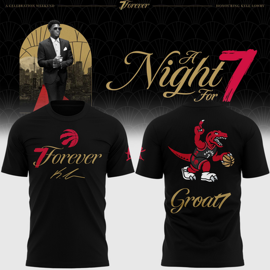 Limited Edition Toronto Raptors Kyle Lowry Groat7 Black T-Shirt 2026