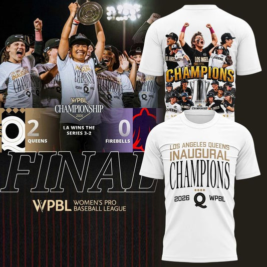 LA Queens 2026 Champions White T-Shirt