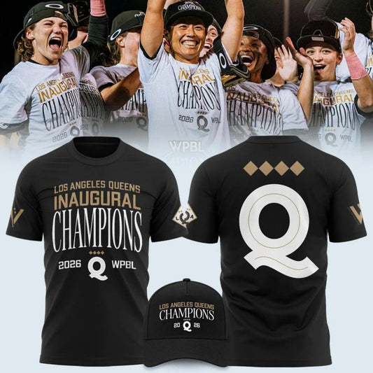 Los Angeles Queens 2026 WPBL Champions Black T-Shirt