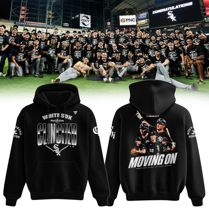 Chicago White Sox Clinched Postseason Hoodie - American League Division Series Moving On Black