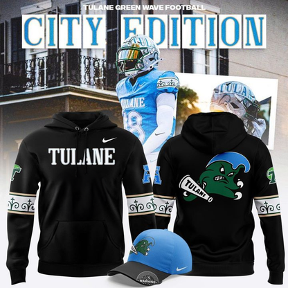 Tulane Green Wave Football City 2025 Edition Hoodie Black