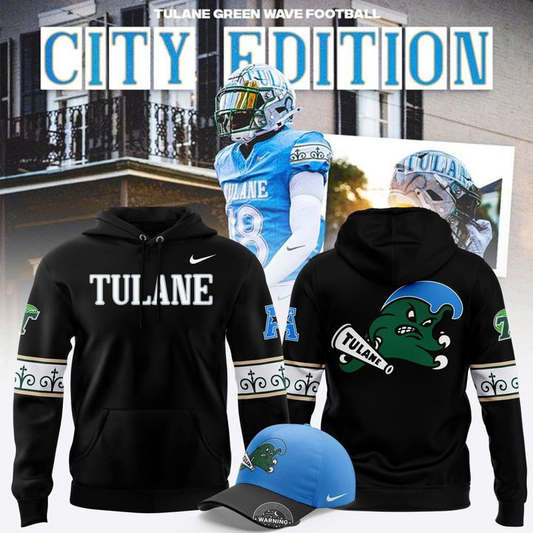 Tulane Green Wave Football City 2025 Edition Hoodie Black