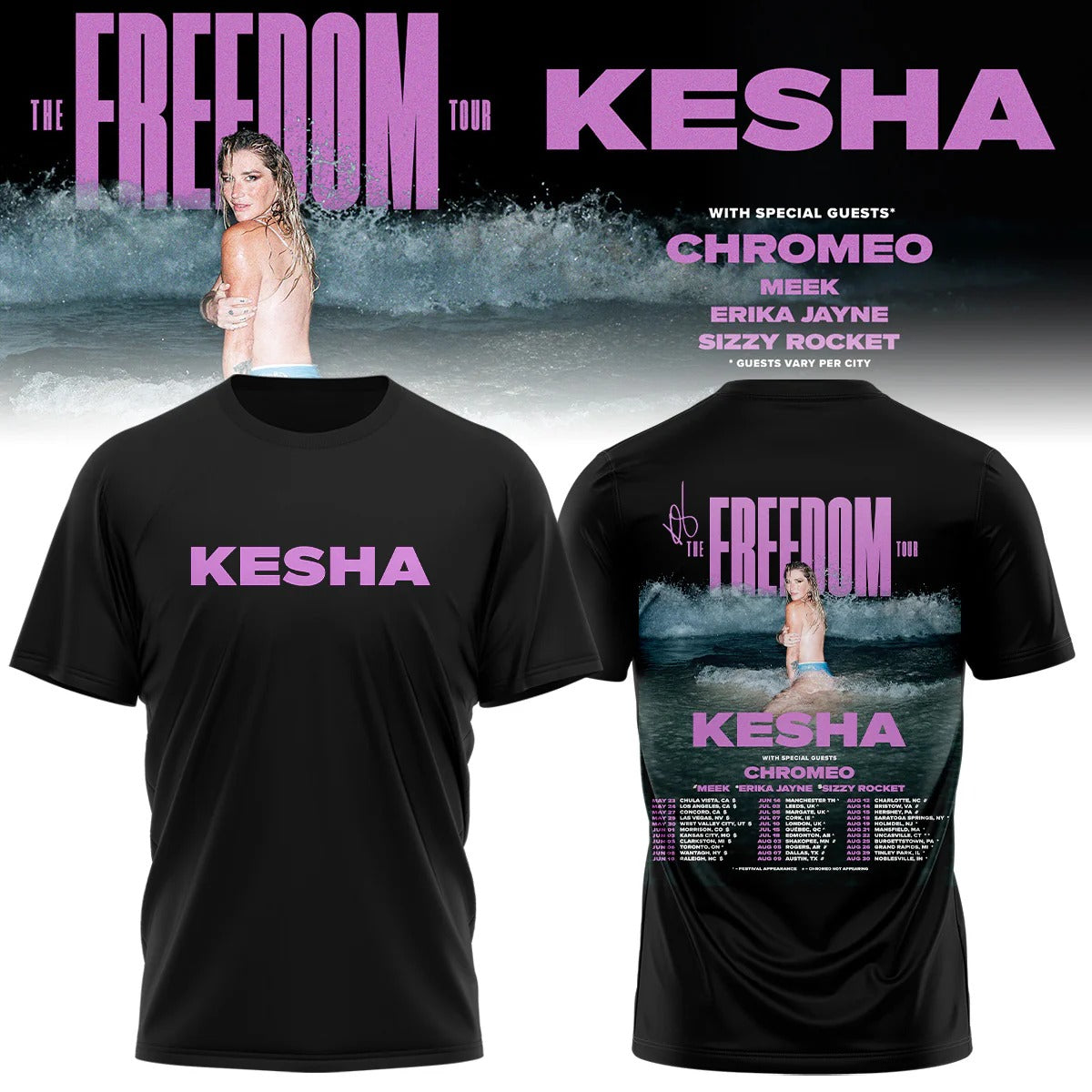 Kesha x The Freedom Tour 2026 Tshirt Limited Edition