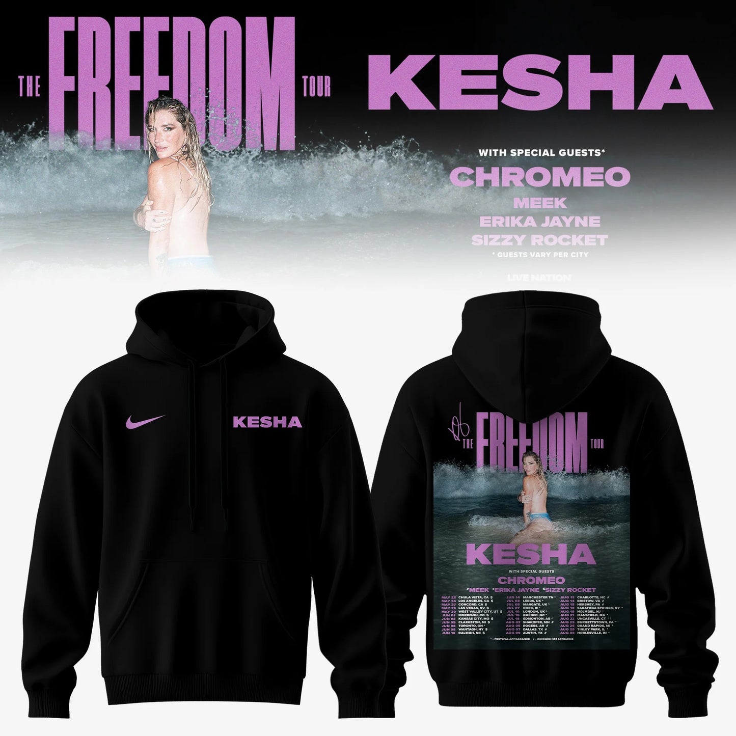 Kesha x The Freedom Tour 2026 Hoodie Limited Edition