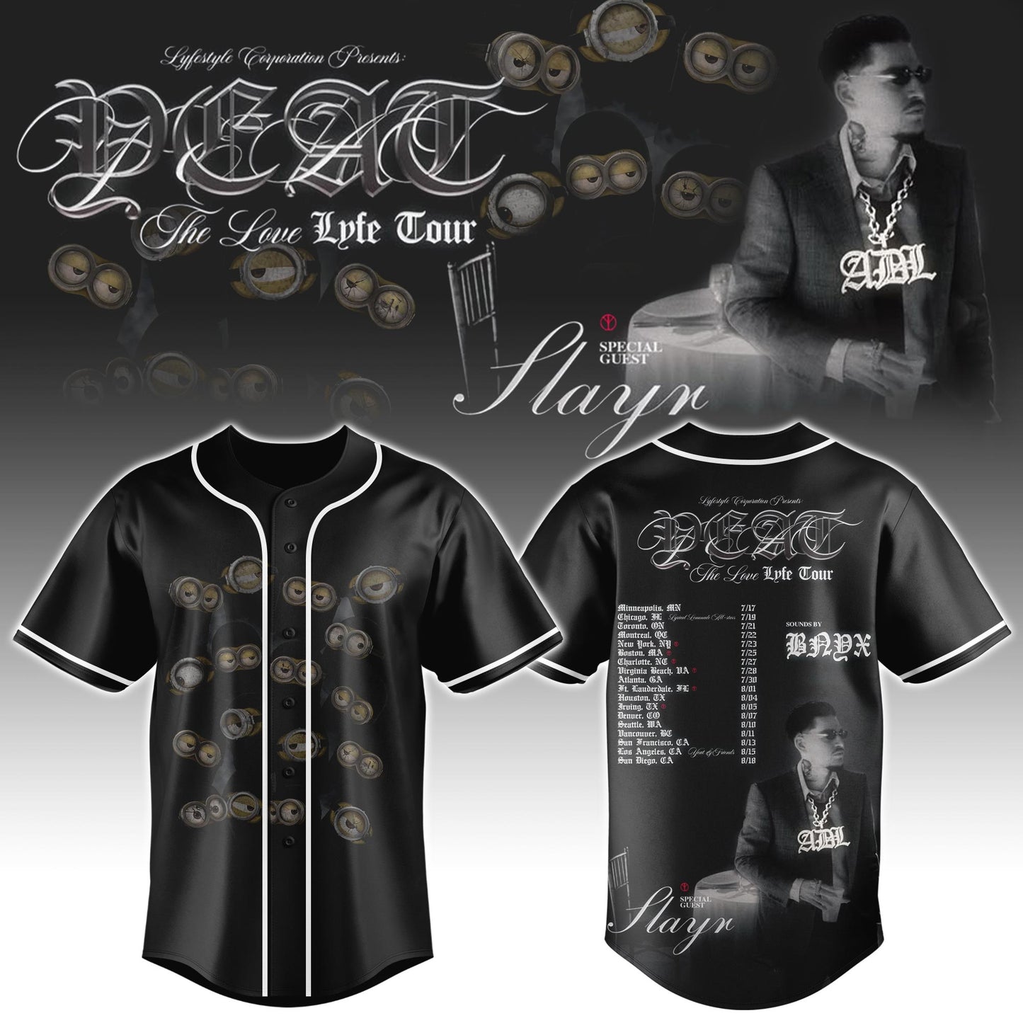 The Collaboration Yeat X Minions Limited Edition Basebal Jersey V2