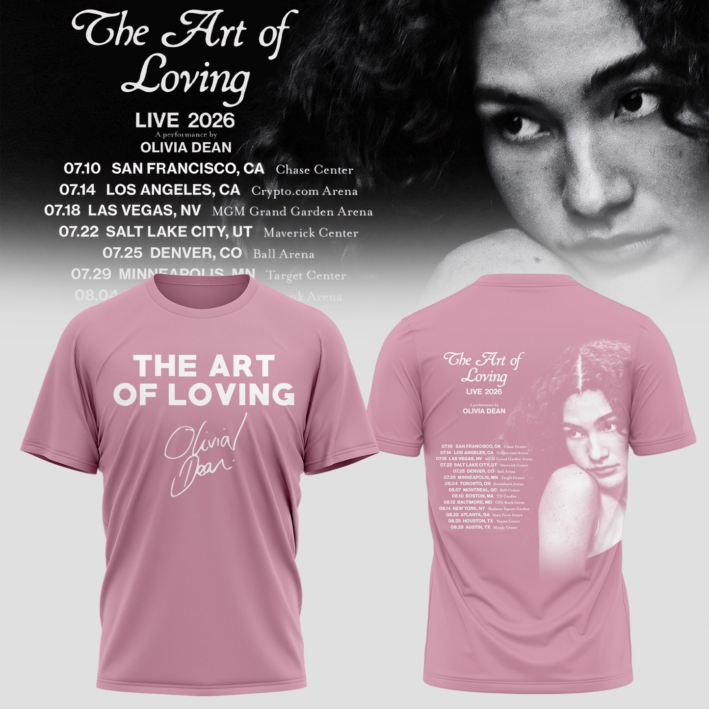 OLIVIA DEAN “THE ART OF LOVING” TSHIRT COLLECTION IS HERE