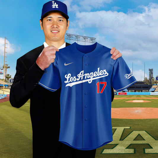 Limited Edition Dodgers #17 Ohtani blue threads Jersey