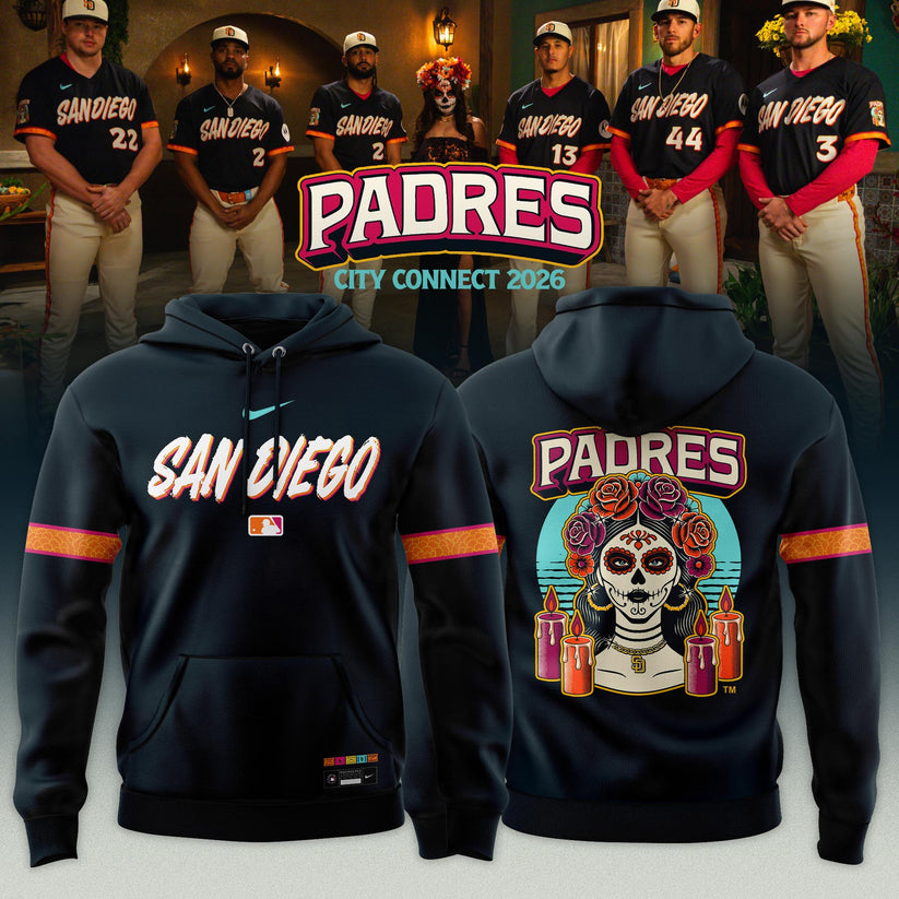 Special Edition San Diego Padres New City Connect x Hello Kitty Hoodie