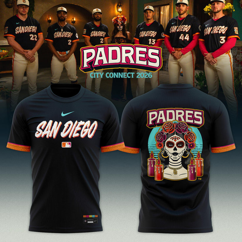 Special Edition San Diego Padres New City Connect x Hello Kitty Tshirt