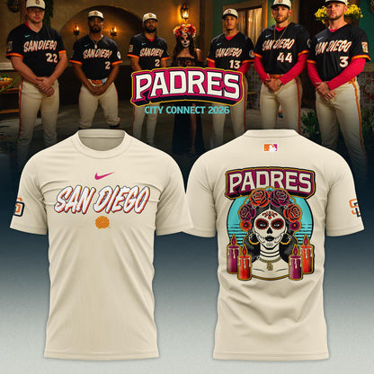 Special Edition San Diego Padres New City Connect x Hello Kitty Tshirt
