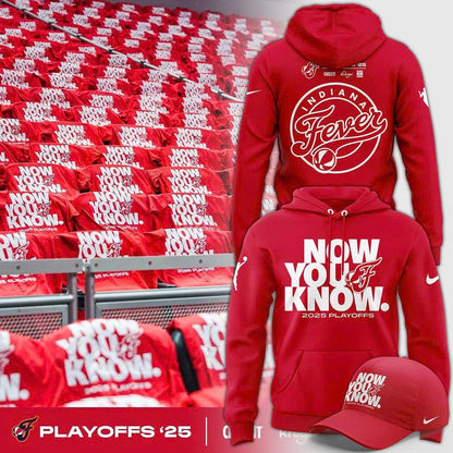 Now You Know Indiana Fever Hoodie WNBA Playoff 2025 Red