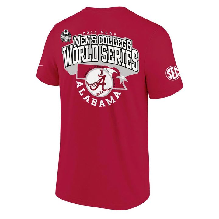 Exclusive Alabama Crimson Tide 2026 Baseball College World Series "OmaTide" T-Shirt.