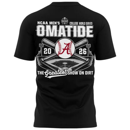 Limited edition Alabama Crimson Tide 2026 Baseball College World Series "OmaTide" T-Shirt Black
