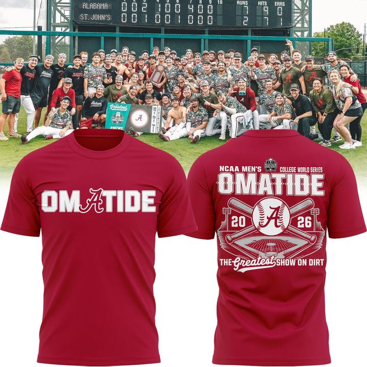 Limited edition Alabama Crimson Tide 2026 Baseball College World Series "OmaTide" T-Shirt Red