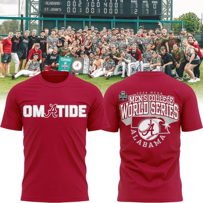 Limited edition Alabama Crimson Tide 2026 Baseball College World Series "OmaTide" T-Shirt Red.