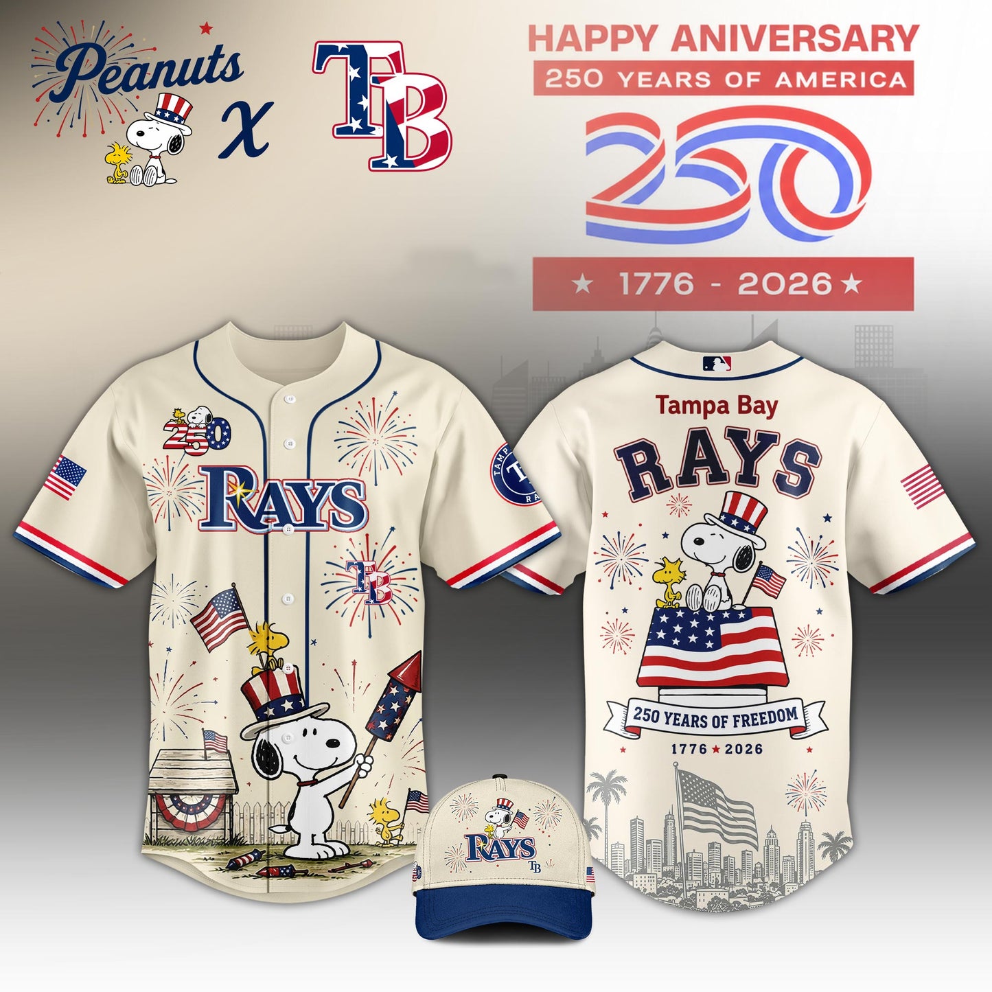 All Team x Peanuts – Snoopy 250y Of America Edition Jersey For Fans