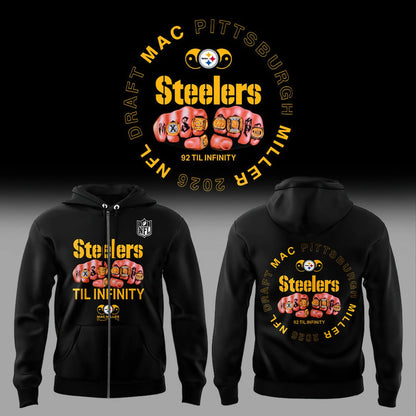 Pittsburgh Steelers × Mac Miller 92 Til Infinity Zip Hoodie - Limited Edition
