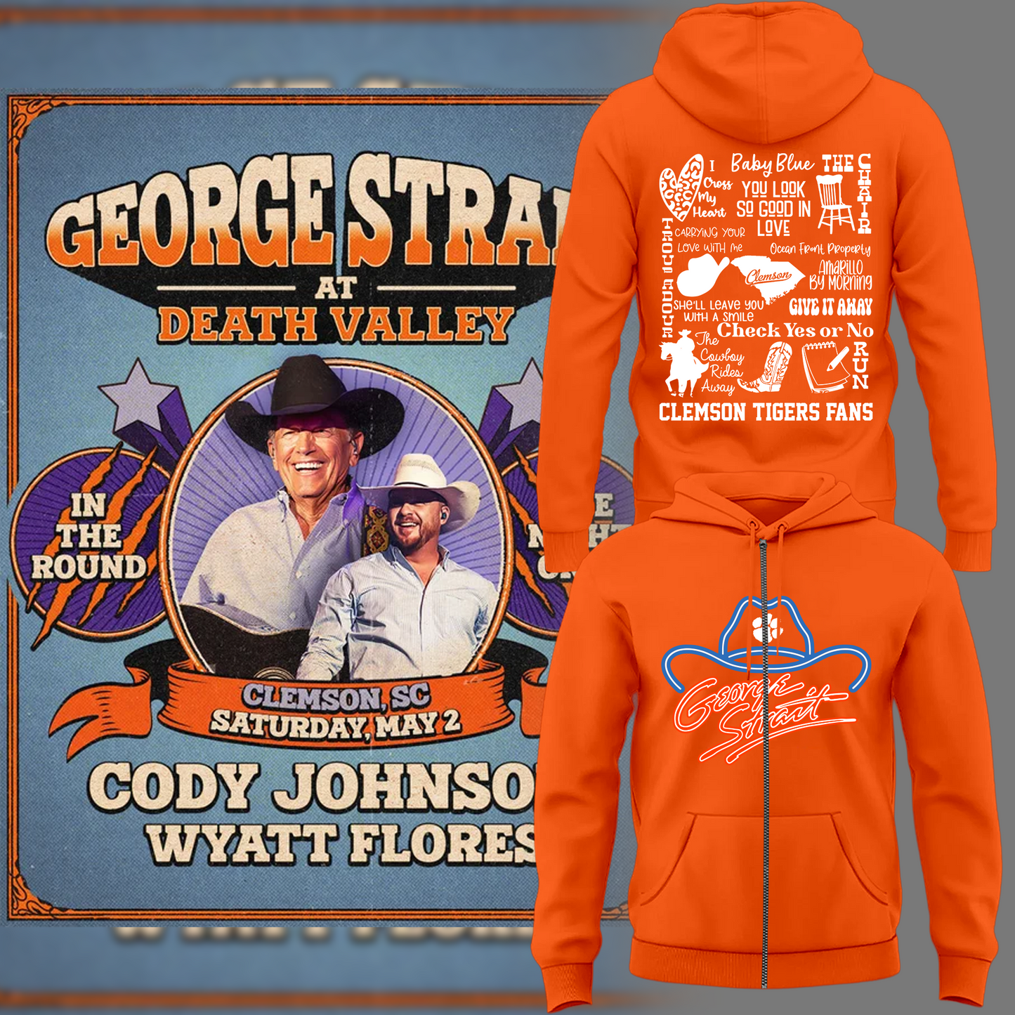 George Strait x Clemson Tigers 2026 Limited Edition Zip Hoodie