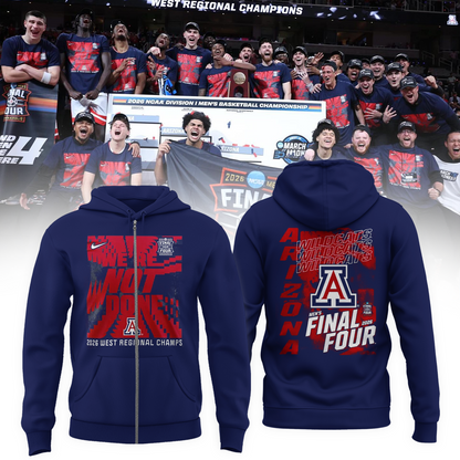 Arizona Wildcats 2026 Men's Basketball Tournament March Madness Final Four Zip Hoodie