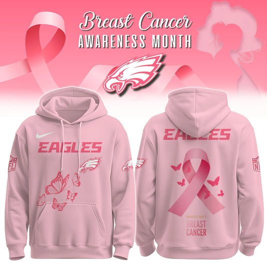 Wear It Pink 2025 - Philadelphia Eagles Breast Cancer Awareness Edition Hoodie