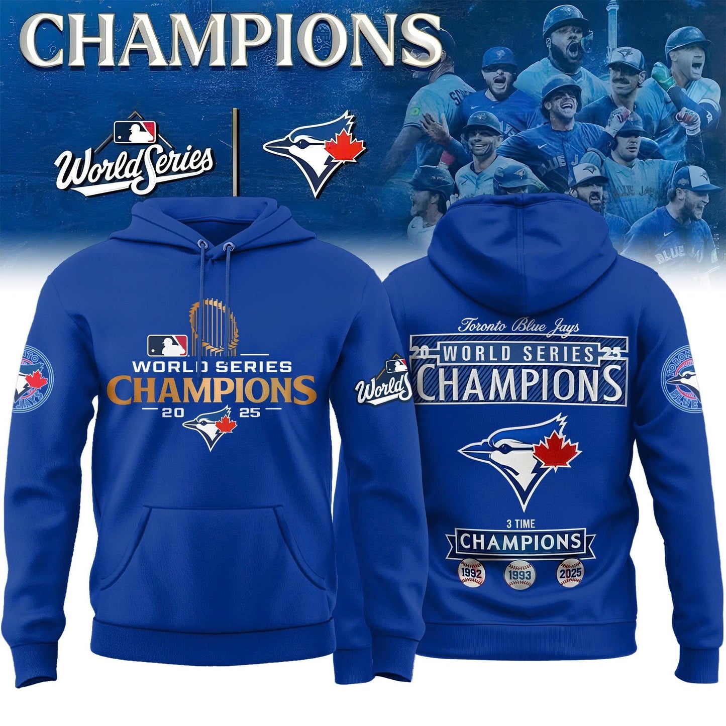 Toronto Blue Jays 2025 World Series Champions Limited Edition Combo Hoodie