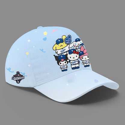 Hello Kitty x LA Dodgers 2025 World Series Champions T-Shirt - 3D All Over Printed
