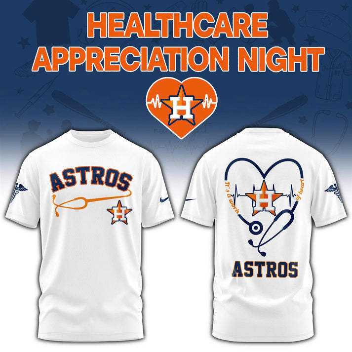 2026 Houston Astros Healthcare Appreciation Night Limited Edition T-Shirt Jogger And Cap White Outfit