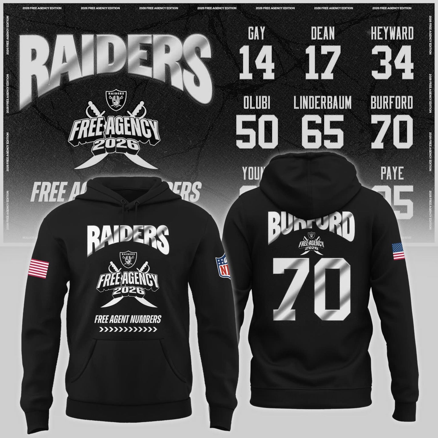 Limited-Edition Raiders Free Agency 2026 Hoodie