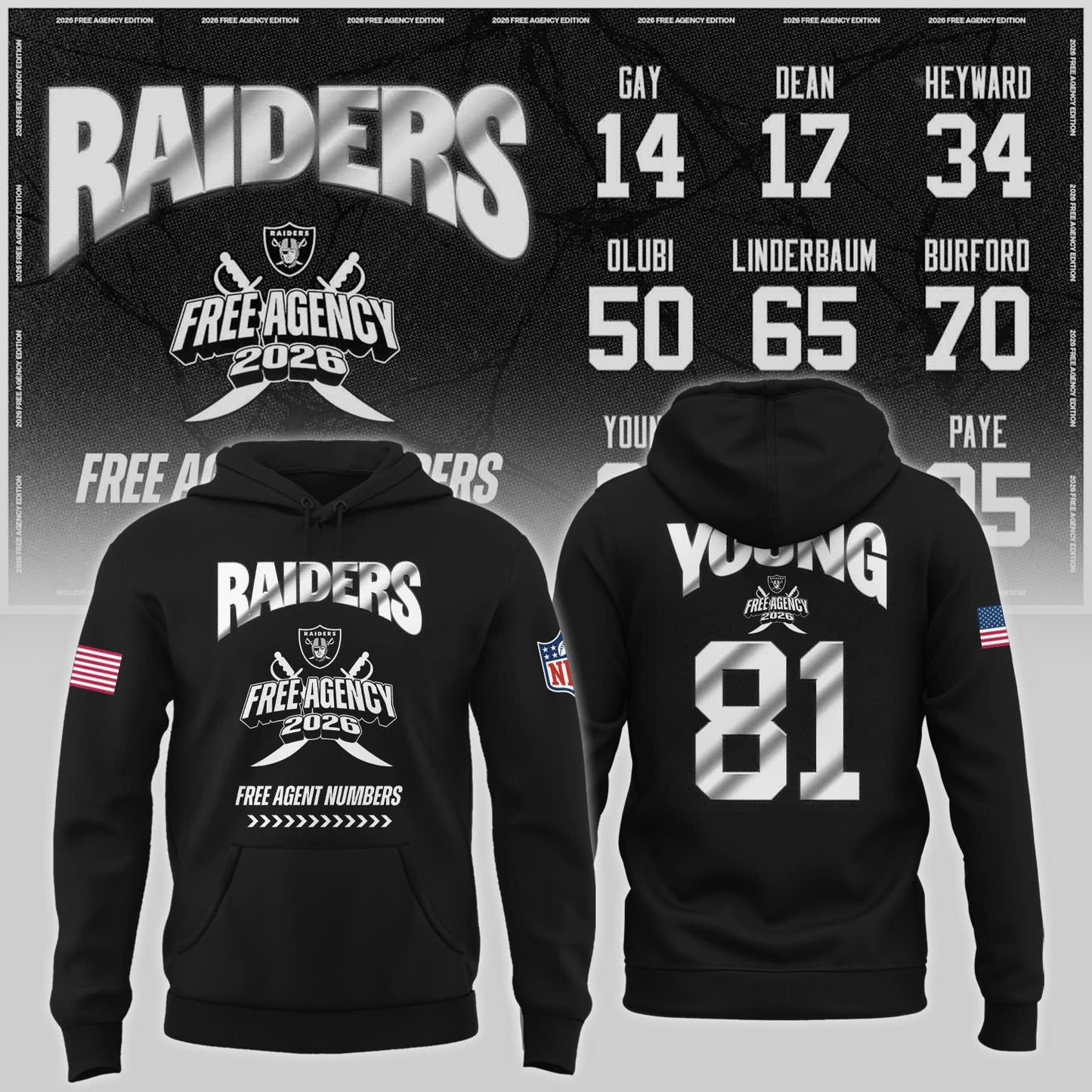 Limited-Edition Raiders Free Agency 2026 Hoodie