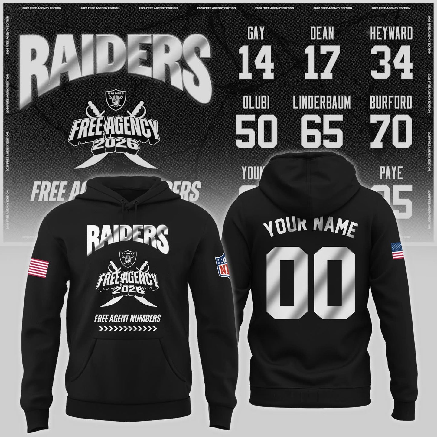 Limited-Edition Raiders Free Agency 2026 Hoodie