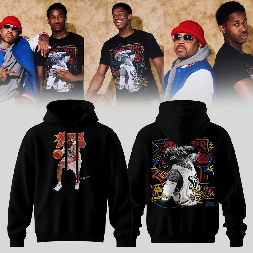 Allen Iverson Philadelphia 76ers Black Chalked Up Hoodie
