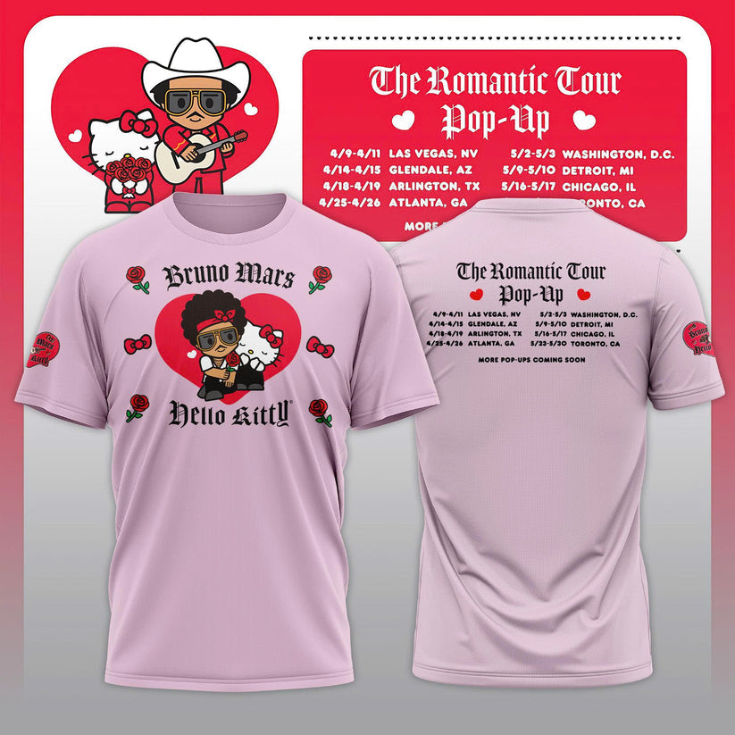 Bruno Mars x Hello Kitty "The Romantic Tour" T-shirt