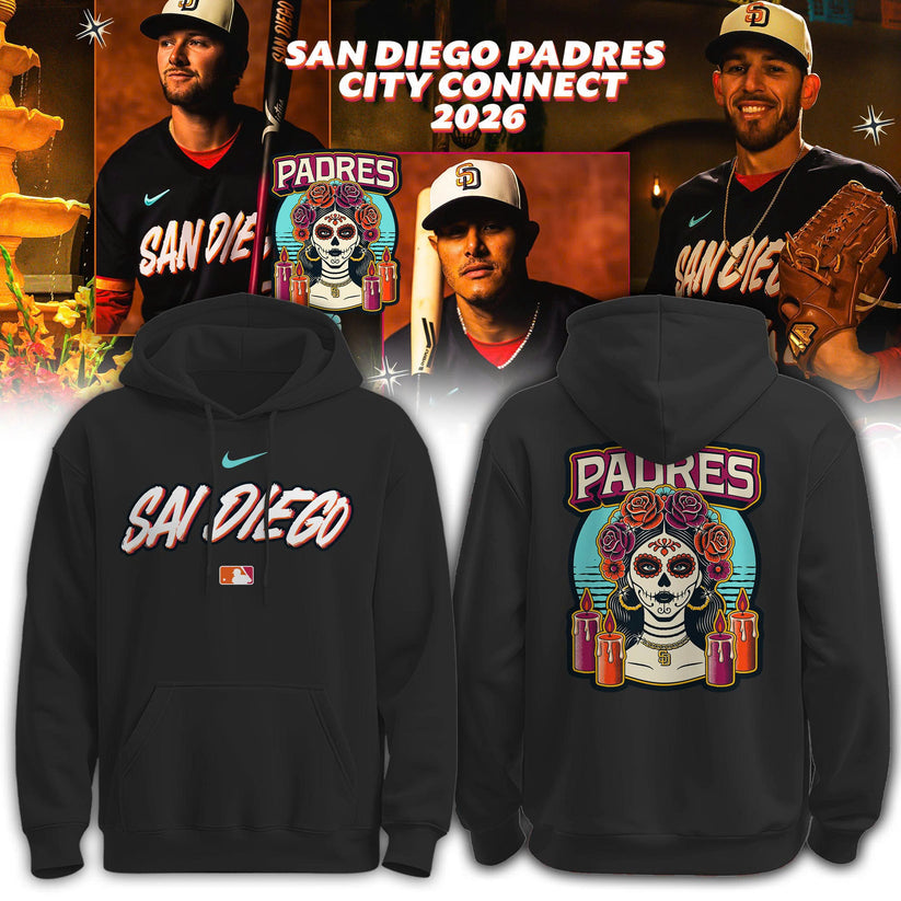 Special Edition San Diego Padres New City Connect x Hello Kitty Hoodie