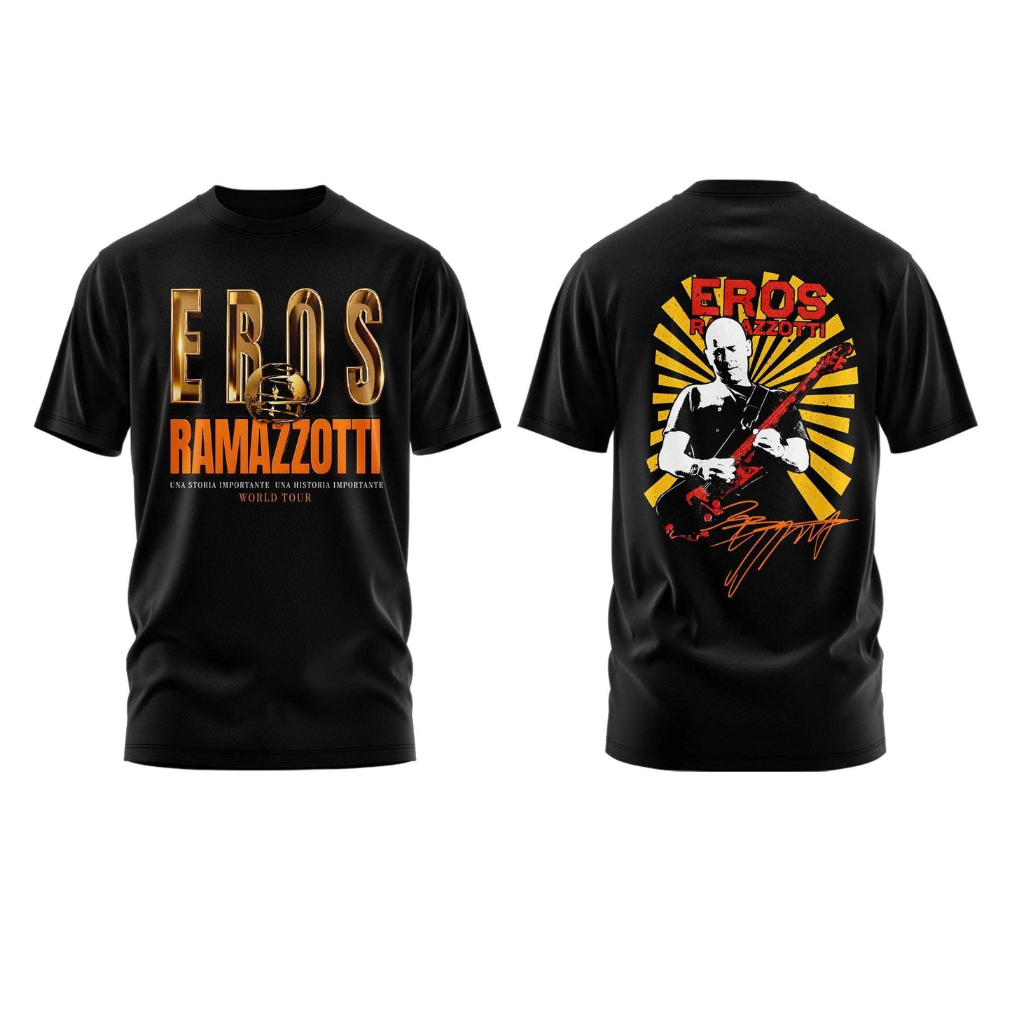 Eros Ramazzotti UNA STORIA IMPORTANTE WORLD TOUR 2026 Limited Edition Black Tshirt v3