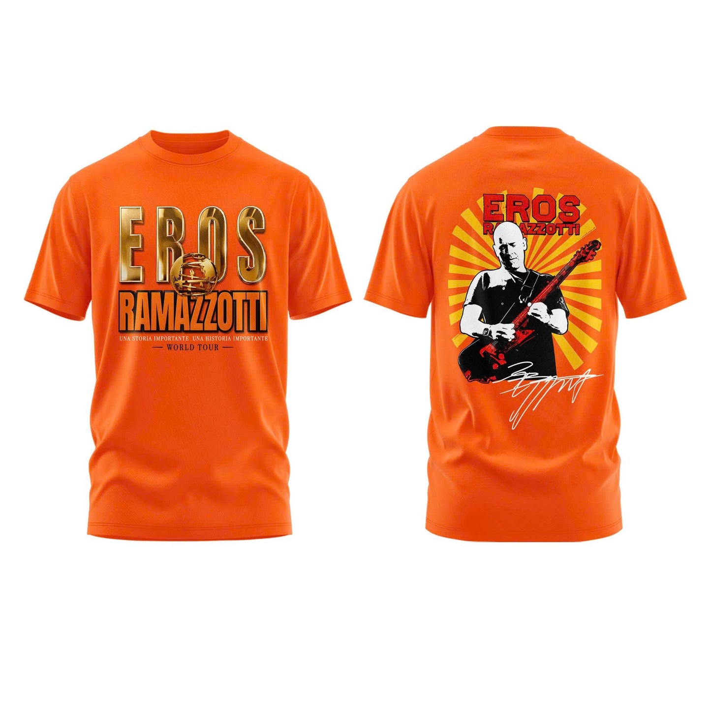 Eros Ramazzotti UNA STORIA IMPORTANTE WORLD TOUR 2026 Limited Edition Orange Tshirt