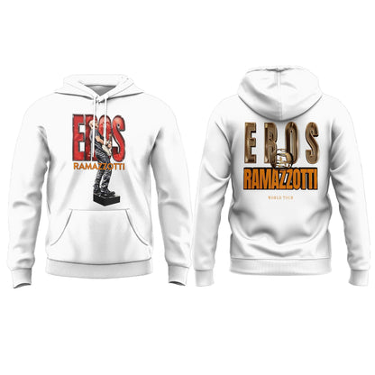 Eros Ramazzotti UNA STORIA IMPORTANTE WORLD TOUR 2026 Limited Edition White Hoodie