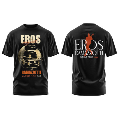 Eros Ramazzotti UNA STORIA IMPORTANTE WORLD TOUR 2026 Limited Edition Black Tshirt v2