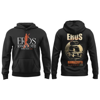 Eros Ramazzotti UNA STORIA IMPORTANTE WORLD TOUR 2026 Limited Edition Black Hoodie v2
