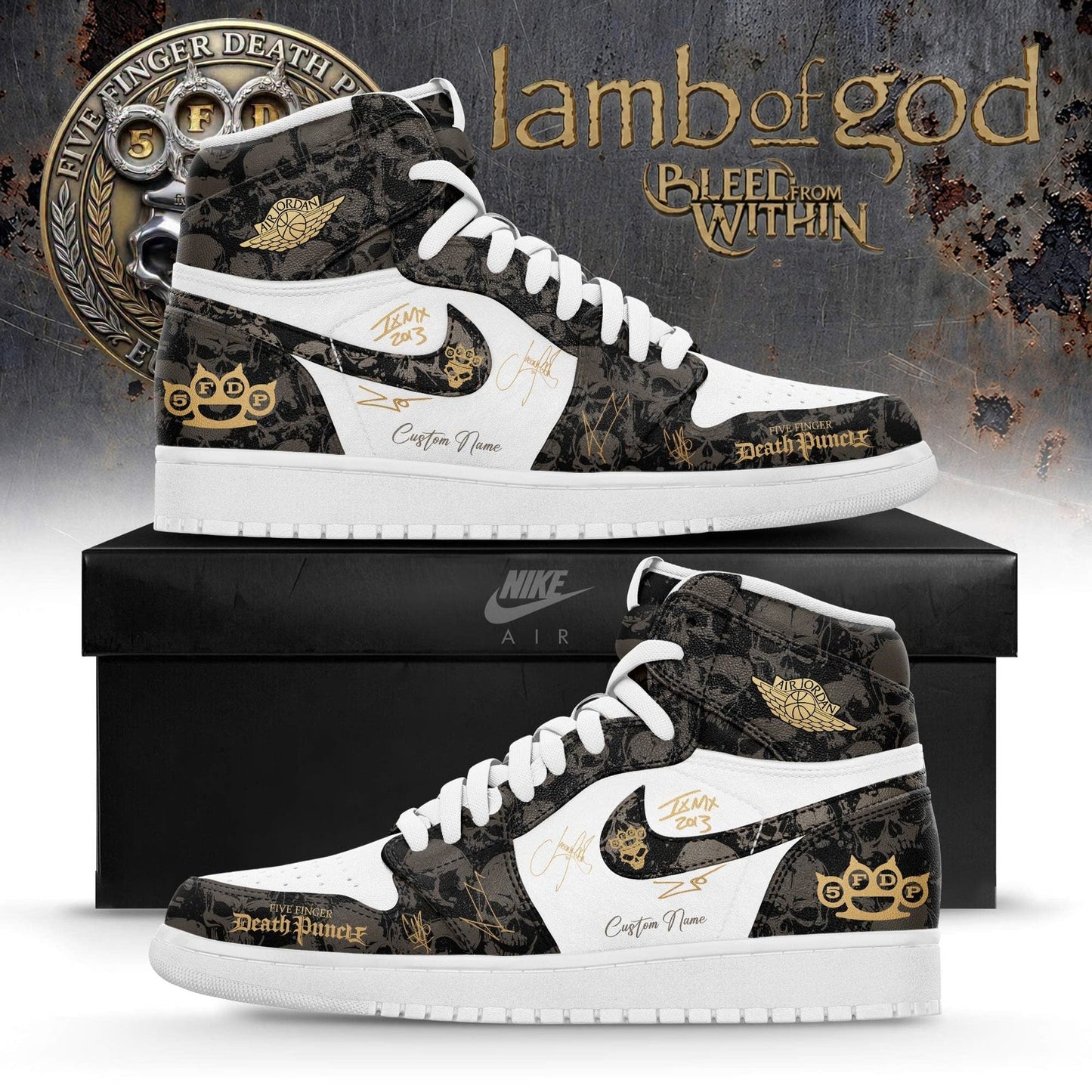 Five Finger Death Punch 20TH ANNIVERSARY WORLD TOUR 2026 Limited Edition AJ1 Sneakers