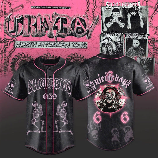 $uicideboy$ Grey Day Tour 2026 Special Edition Baseball Jersey