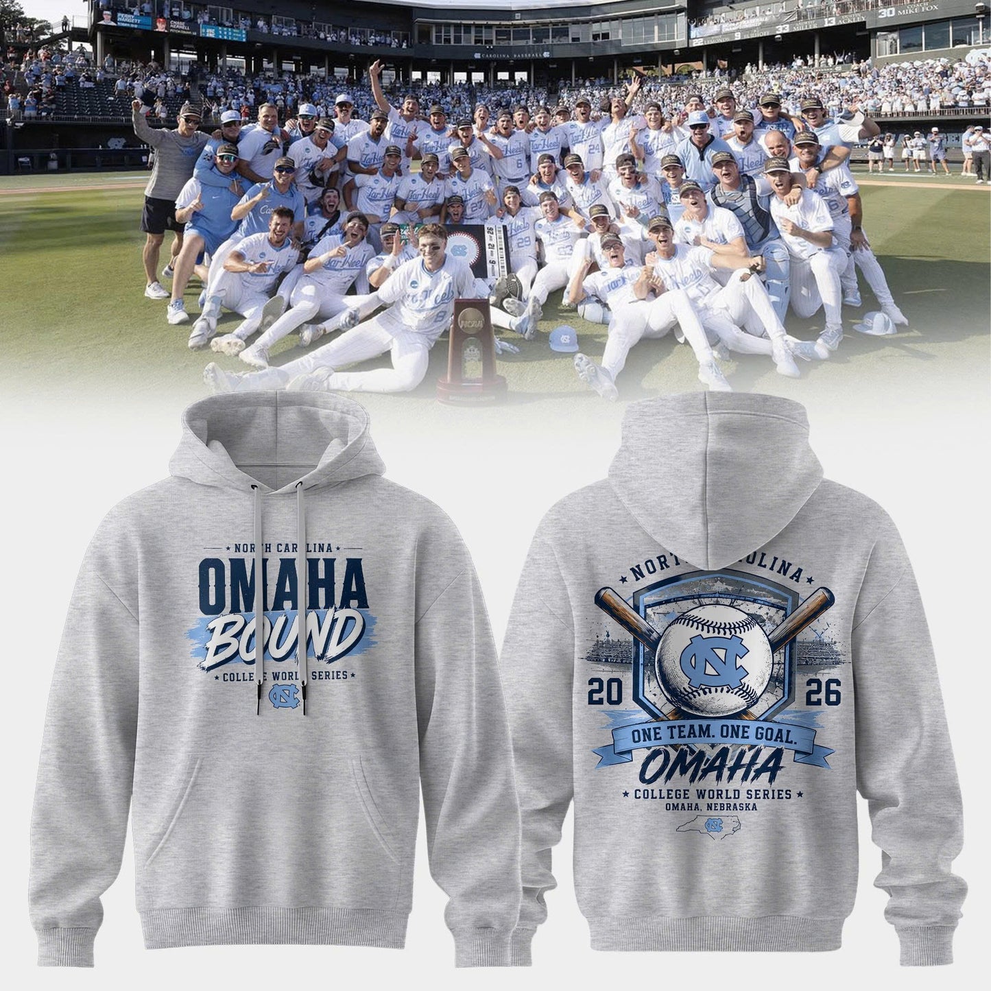 Diamond Heels – Headed to Omaha – 2026 NCAA Baseball Men’s College World Series Hoodie