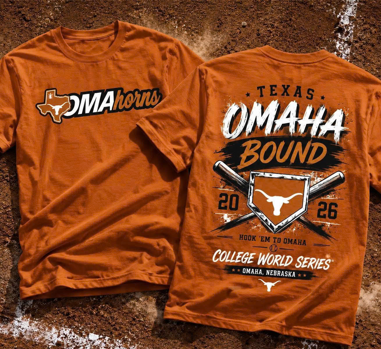 Texas Longhorn Baseball 2026 NCAA Baseball Men’s College World Series Omahorns Tshirt