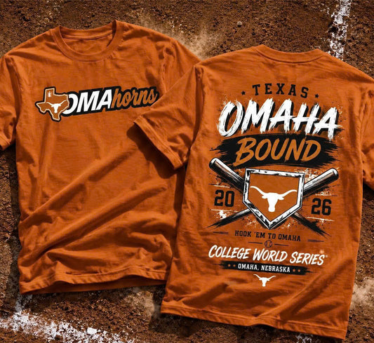 Texas Longhorn Baseball 2026 NCAA Baseball Men’s College World Series Omahorns Tshirt