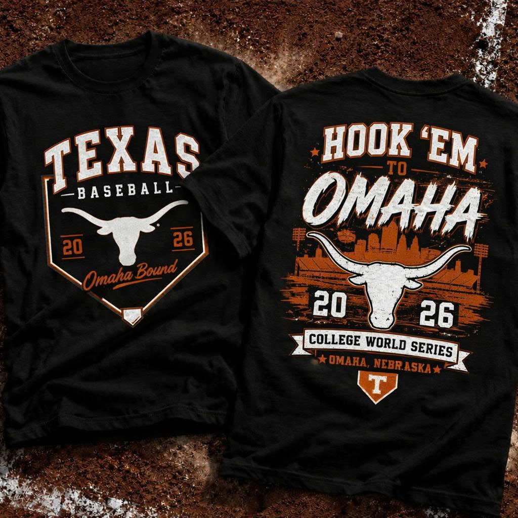 Texas Longhorn Baseball 2026 NCAA Baseball Men’s College World Series Omahorns Tshirt
